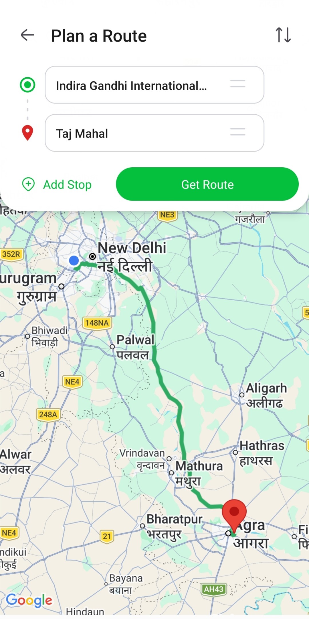 WANDR route planner with categorized multi-stop waypoints